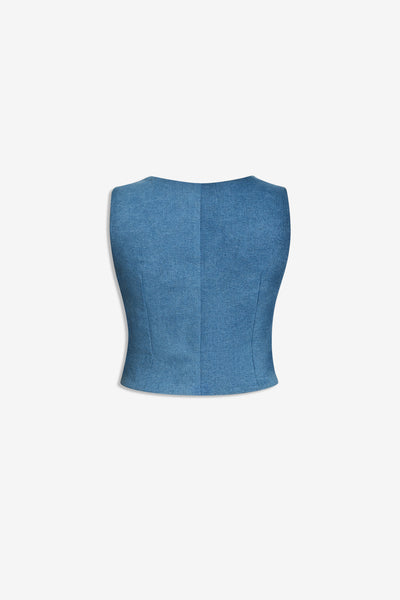 GINNI TOP - BLUE MND denim, top, y2k