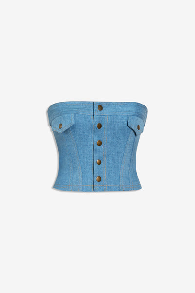 KENNY TOP MND corset, denim, top, y2k